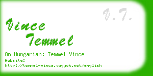 vince temmel business card